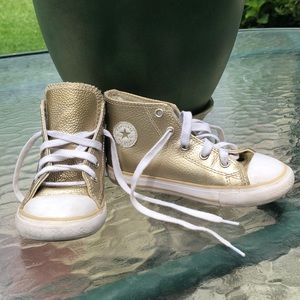 Converse Gold Metallic High Tops